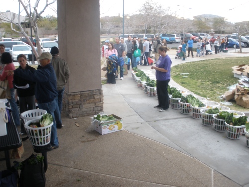 There were about 50 people at any given time chatting while waiting for fantastic fresh produce.  